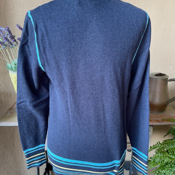 Cabala's Sweater Wool Blend 1/4 zip Cardigan. Blue, Small, Long Sleeve.  NWOT! - Picture 4 of 9